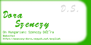 dora szenczy business card